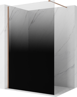 Mexen Kioto Duschwand Walk-in 110 x 200 cm, ombre schwarz 8 mm, gebürstetes Kupfer - 800-110-101-65-76