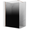 Mexen Kioto Duschwand Walk-in 130 x 200 cm, ombre schwarz 8 mm, gebürstetes Kupfer - 800-130-101-65-76
