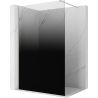 Mexen Kioto Duschwand Walk-in 80 x 200 cm, Ombre Schwarz 8 mm, Gebürsteter Nickel - 800-080-101-97-76