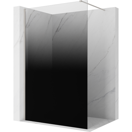 Mexen Kioto Duschwand Walk-in 140 x 200 cm, Ombre Schwarz 8 mm, gebürsteter Nickel - 800-140-101-97-76