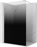 Mexen Kioto Duschwand Walk-in 140 x 200 cm, Ombre Schwarz 8 mm, gebürsteter Nickel - 800-140-101-97-76