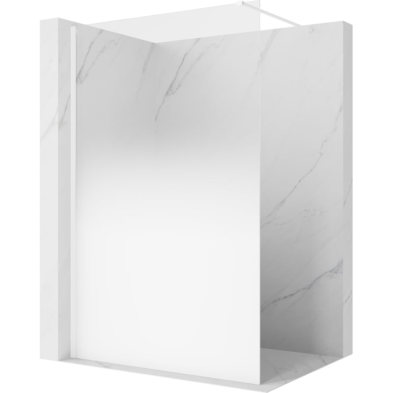 Mexen Kioto Duschwand Walk-in 90 x 200 cm, Weiß Ombre 8 mm, Weiß - 800-090-101-20-86
