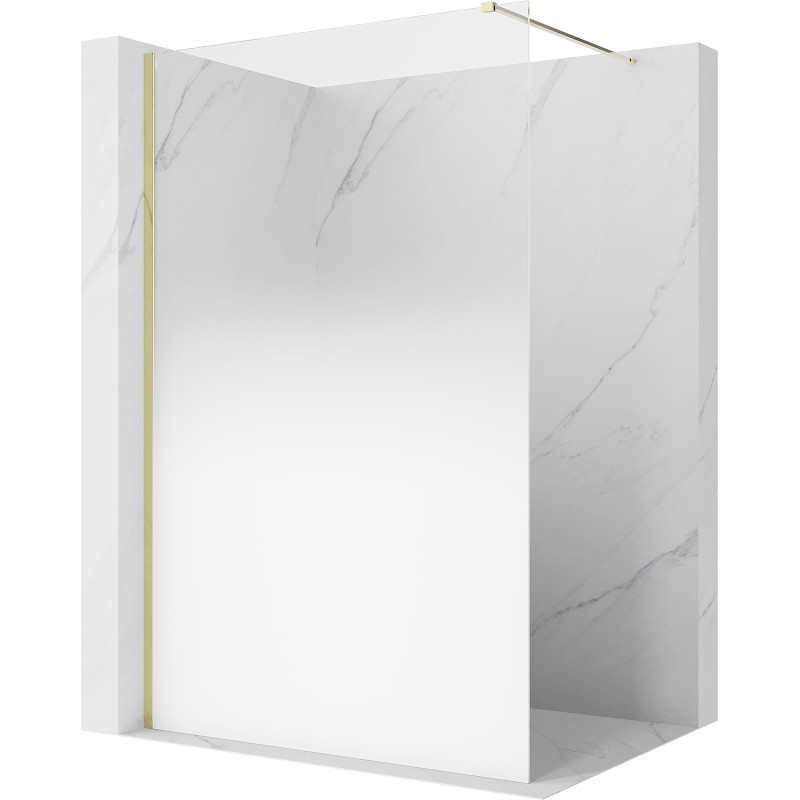 Mexen Kioto Walk-in-Duschwand 70 x 200 cm, Ombre Weiß 8 mm, Gold - 800-070-101-50-86
