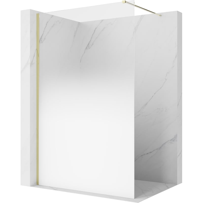 Mexen Kioto Duschwand Walk-in 80 x 200 cm, ombre weiß 8 mm, gold - 800-080-101-50-86