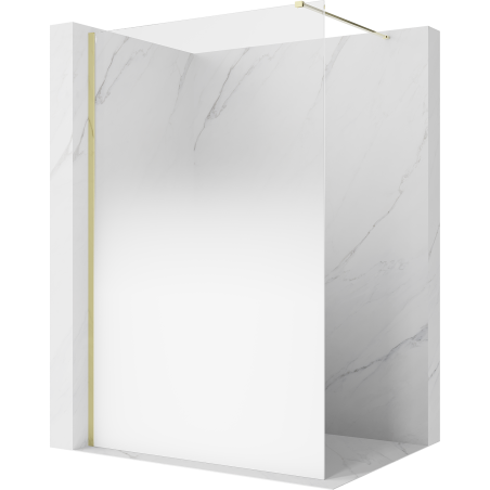 Mexen Kioto Duschewand Walk-in 90 x 200 cm, weiß ombre 8 mm, gold - 800-090-101-50-86