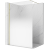 Mexen Kioto Duschwand Walk-in 120 x 200 cm, weißes Ombre 8 mm, gold - 800-120-101-50-86