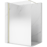Mexen Kioto Duschwand Walk-in 140 x 200 cm, ombre weiß 8 mm, gold - 800-140-101-50-86