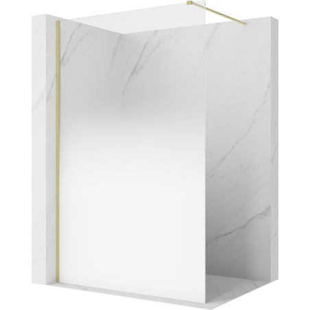 Mexen Kioto Walk-in Duschwand 90 x 200 cm, weiße Ombre 8 mm, gebürstetes Gold - 800-090-101-55-86