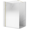 Mexen Kioto Duschwand Walk-in 100 x 200 cm, Ombre Weiß 8 mm, gebürstetes Gold - 800-100-101-55-86