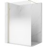 Mexen Kioto Duschwand Walk-in 140 x 200 cm, ombre weiß 8 mm, gebürstetes Gold - 800-140-101-55-86