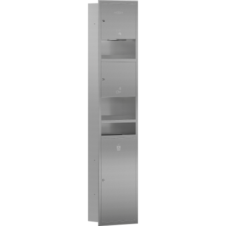 Mexen Linox Wandeingelassener Papierhandtuchspender mit Händetrockner und Mülleimer, Inox - 70K001-01