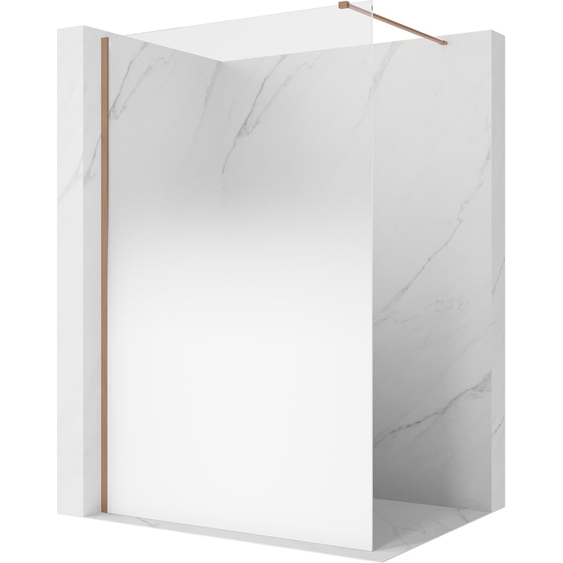 Mexen Kioto Duschwand Walk-in 120 x 200 cm, ombre weiß 8 mm, gebürstetes Kupfer - 800-120-101-65-86