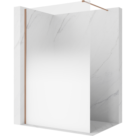 Mexen Kioto Duschwand Walk-in 120 x 200 cm, ombre weiß 8 mm, gebürstetes Kupfer - 800-120-101-65-86