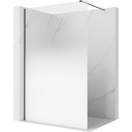 Mexen Kioto Duschwand Walk-in 70 x 200 cm, Ombre Weiß 8 mm, gebürstet Gun Gray - 800-070-101-66-86
