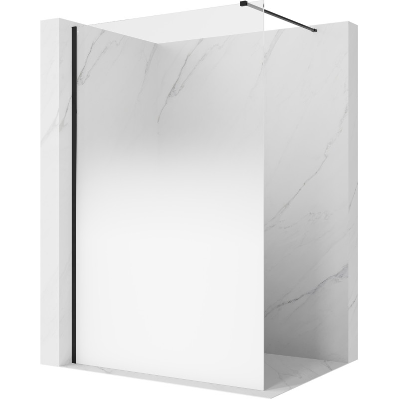 Mexen Kioto Duschwand Walk-in 80 x 200 cm, ombre weiß 8 mm, schwarz - 800-080-101-70-86
