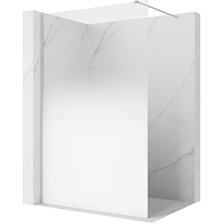 Mexen Kioto Duschwand Walk-in 120 x 200 cm, weißes Ombre 8 mm, gebürstetes Nickel - 800-120-101-97-86