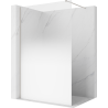 Mexen Kioto Duschwand Walk-in 120 x 200 cm, weißes Ombre 8 mm, gebürstetes Nickel - 800-120-101-97-86