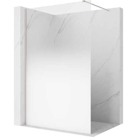 Mexen Kioto Walk-in-Duschwand 130 x 200 cm, weißer Ombre, 8 mm, gebürstetes Nickel - 800-130-101-97-86