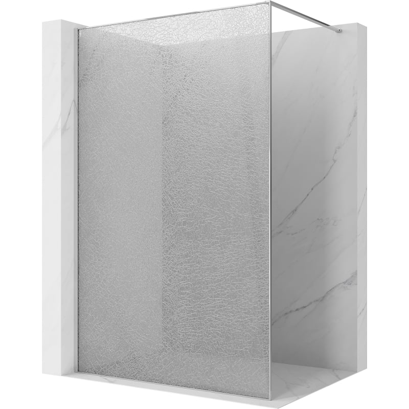 Mexen Kioto Duschwand Walk-in 90 x 200 cm, Crackle transparent 12 mm, Chrom - 800-090-101-01-04-X