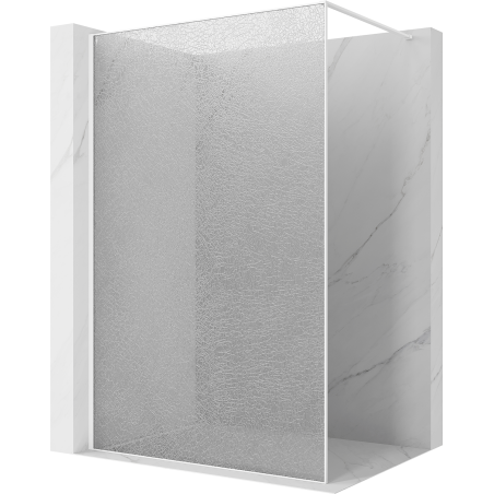 Mexen Kioto Duschwand Walk-in 70 x 200 cm, Crackle transparent 12 mm, weiß - 800-070-101-20-04-X