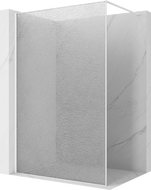 Mexen Kioto Duschwand Walk-in 160 x 200 cm, Crackle transparent 12 mm, weiß - 800-160-101-20-04-X