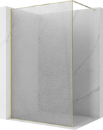 Mexen Kioto Duschwand Walk-in 160 x 200 cm, Crackle transparent 12 mm, Gold - 800-160-101-50-04-X