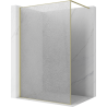 Mexen Kioto Duschwand Walk-in 100 x 200 cm, crackle transparent 12 mm, gebürstetes Gold - 800-100-101-55-04-X