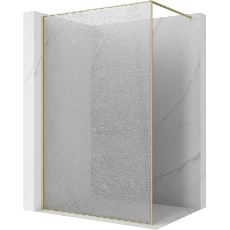 Mexen Kioto Duschwand Walk-in 160 x 200 cm, crackle transparent 12 mm, gold gebürstet - 800-160-101-55-04-X
