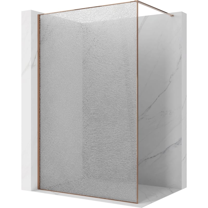 Mexen Kioto Duschwand Walk-in 110 x 200 cm, crackle transparent 12 mm, roségold - 800-110-101-60-04-X