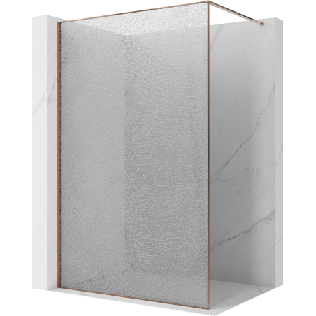 Mexen Kioto Duschwand Walk-in 120 x 200 cm, Crackle transparent 12 mm, Roségold - 800-120-101-60-04-X