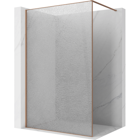 Mexen Kioto Duschwand Walk-in 70 x 200 cm, crackle transparent 12 mm, gebürstetes Kupfer - 800-070-101-65-04-X