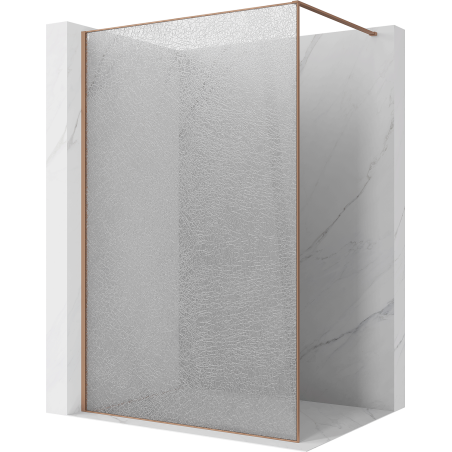 Mexen Kioto Duschwand Walk-in 110 x 200 cm, Crackle Transparent 12 mm, Gebürstetes Kupfer - 800-110-101-65-04-X