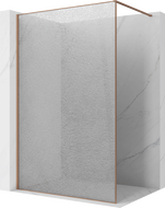 Mexen Kioto Duschwand Walk-in 140 x 200 cm, Crackle-Transparent 12 mm, gebürstetes Kupfer - 800-140-101-65-04-X