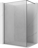 Mexen Kioto Duschwand Walk-in 110 x 200 cm, crackle transparent 12 mm, gunsmoke gebürstet - 800-110-101-66-04-X