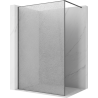 Mexen Kioto Duschwand Walk-in 130 x 200 cm, Crackle transparent 12 mm, Gun Gray gebürstet - 800-130-101-66-04-X