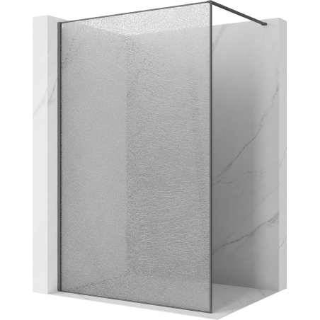 Mexen Kioto Duschwand Walk-in 140 x 200 cm, crackle transparent 12 mm, Gewehrgrau gebürstet - 800-140-101-66-04-X