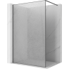 Mexen Kioto Duschwand Walk-in 140 x 200 cm, crackle transparent 12 mm, Gewehrgrau gebürstet - 800-140-101-66-04-X