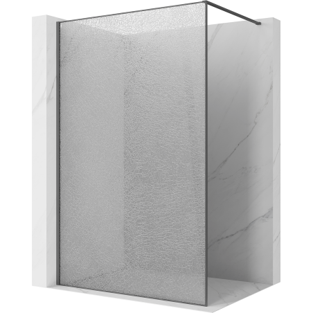 Mexen Kioto Duschwand Walk-in 150 x 200 cm, Crackle transparent 12 mm, gebürstet Kanonengrau - 800-150-101-66-04-X