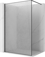 Mexen Kioto Duschwand Walk-in 80 x 200 cm, Crackle Transparent 12 mm, Schwarz - 800-080-101-70-04-X