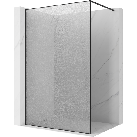 Mexen Kioto Duschrückwand Walk-in 110 x 200 cm, Crackle transparent 12 mm, schwarz - 800-110-101-70-04-X