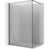 Mexen Kioto Duschrückwand Walk-in 110 x 200 cm, Crackle transparent 12 mm, schwarz - 800-110-101-70-04-X