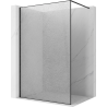 Mexen Kioto Duschwand Walk-in 140 x 200 cm, Crackle transparent 12 mm, schwarz - 800-140-101-70-04-X