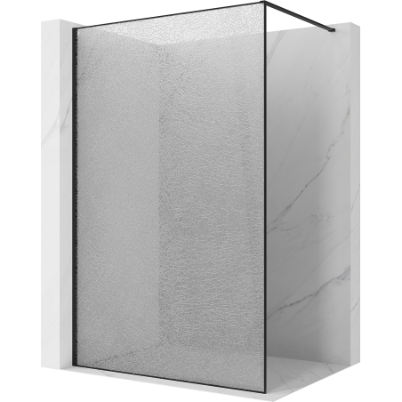 Mexen Kioto Duschwand Walk-in 160 x 200 cm, crackle transparent 12 mm, schwarz - 800-160-101-70-04-X