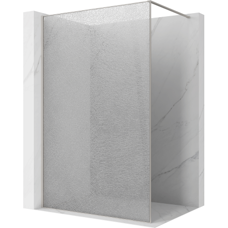 Mexen Kioto Duschwand Walk-in 70 x 200 cm, Crackle Transparent 12 mm, gebürsteter Nickel - 800-070-101-97-04-X