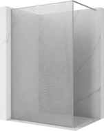 Mexen Kioto Duschwand Walk-in 80 x 200 cm, crackle transparent 12 mm, gebürsteter Nickel - 800-080-101-97-04-X