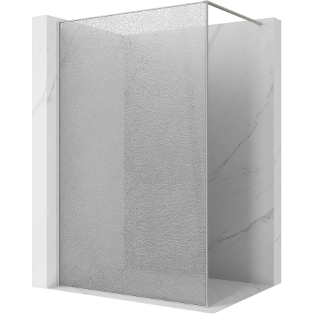 Mexen Kioto Duschwand Walk-in 110 x 200 cm, crackle transparent 12 mm, gebürsteter Nickel - 800-110-101-97-04-X