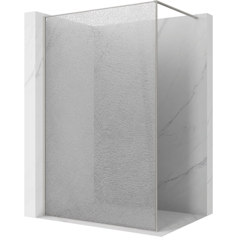 Mexen Kioto Duschtür Walk-in 130 x 200 cm, crackle transparent 12 mm, gebürsteter Nickel - 800-130-101-97-04-X