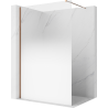 Mexen Kioto Duschwand Walk-in 70 x 200 cm, Ombre Weiß 8 mm, Roségold - 800-070-101-60-86