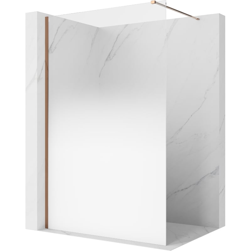 Mexen Kioto Duschwand Walk-in 90 x 200 cm, Ombre weiß 8 mm, roségold - 800-090-101-60-86