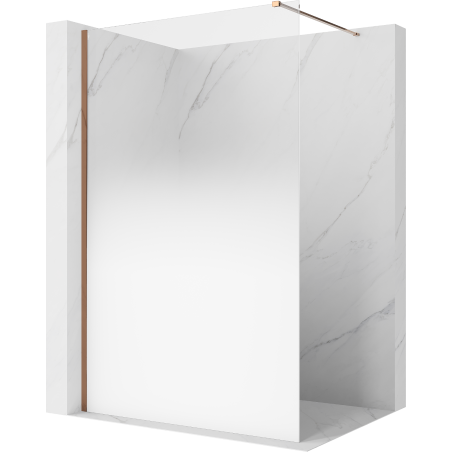 Mexen Kioto Duschwand Walk-in 120 x 200 cm, Ombre Weiß 8 mm, Roségold - 800-120-101-60-86